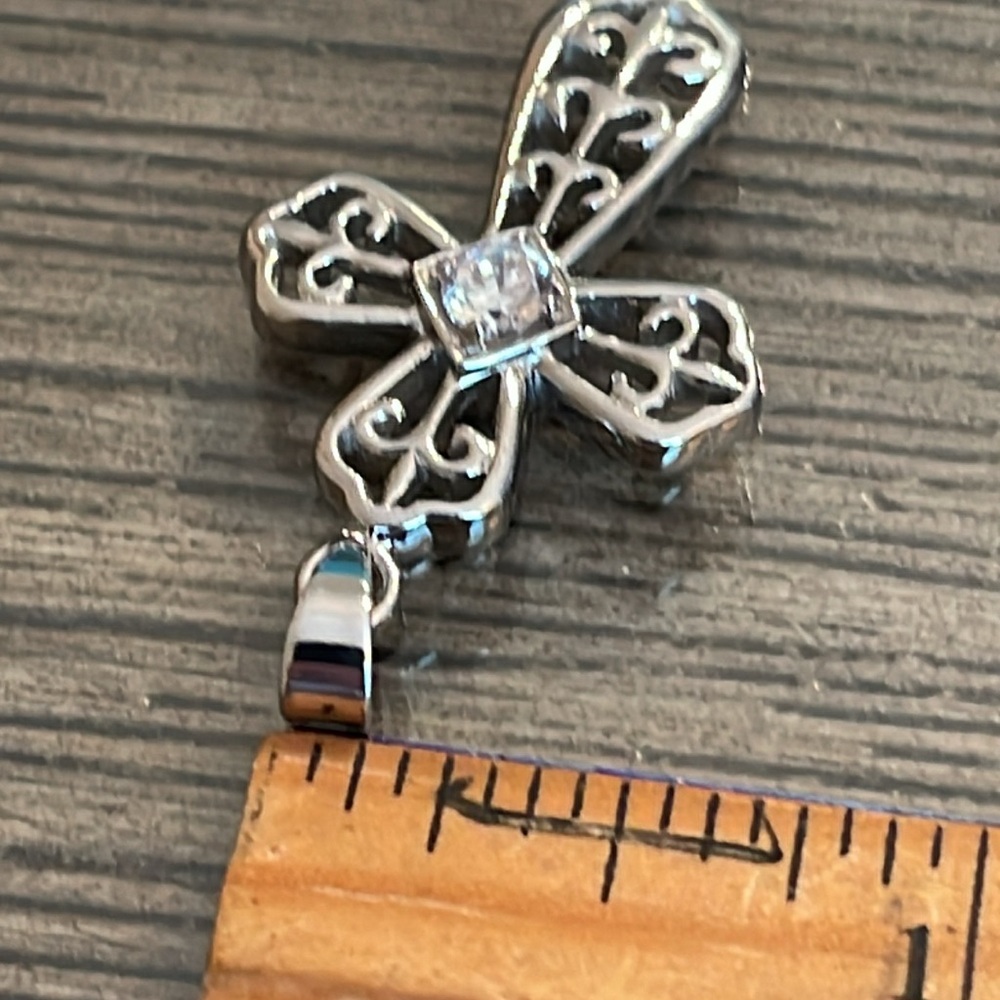 Vintage Stainless Steel JACMEL Filigree Cross Necklace - Picture 15 of 16